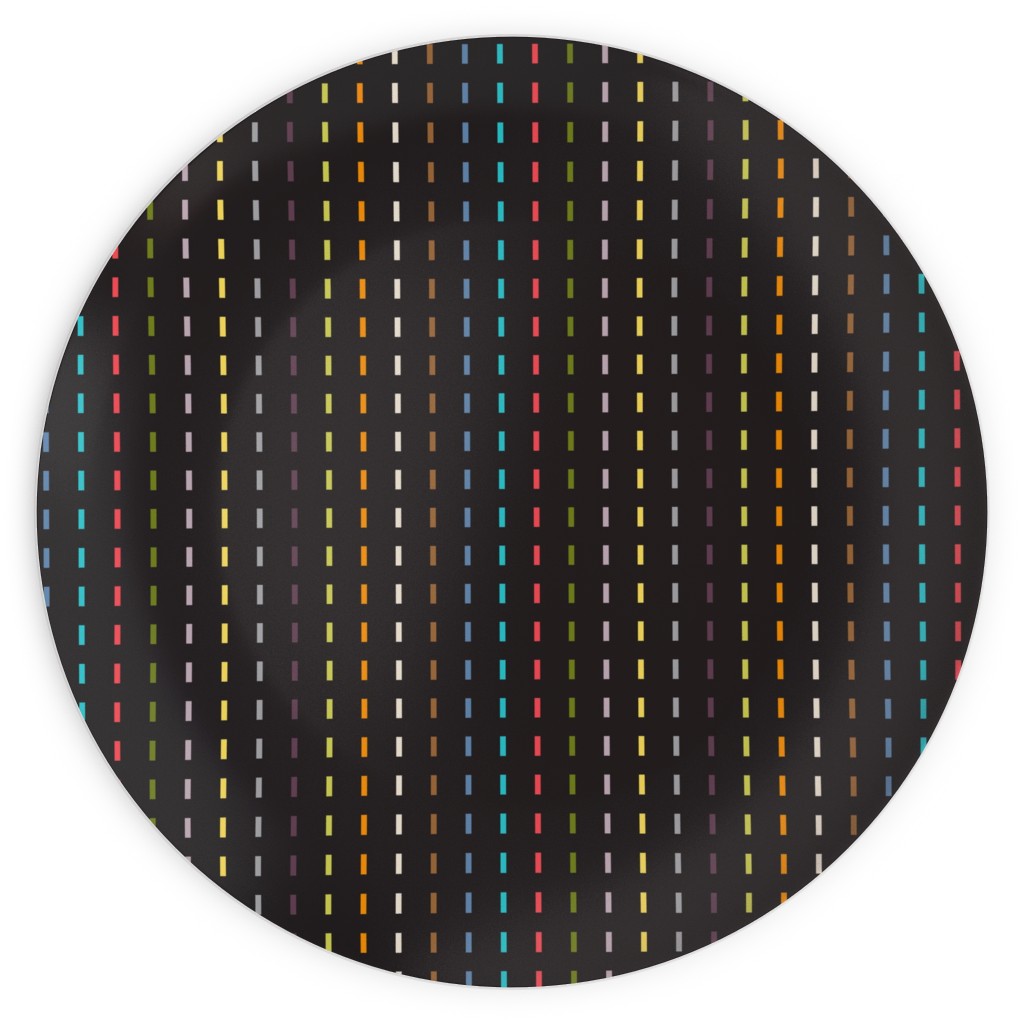 Soda Nation Stripes - Dark Multi Plates, 10x10, Black