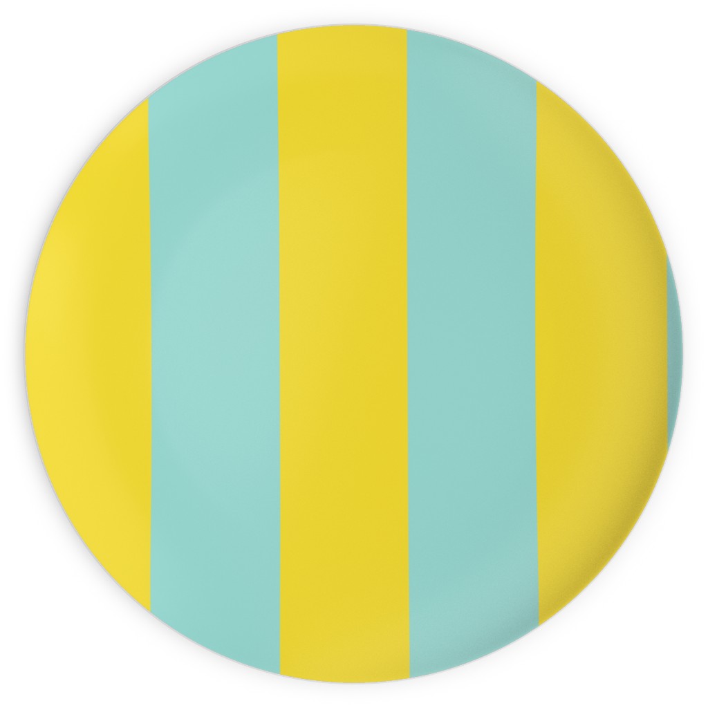 Vertical Stripes Plates, 10x10, Blue, Frost