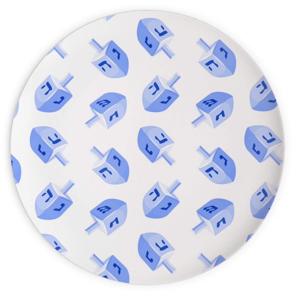 Dreidels Plates, 10x10, Blue, Blue Bonnet