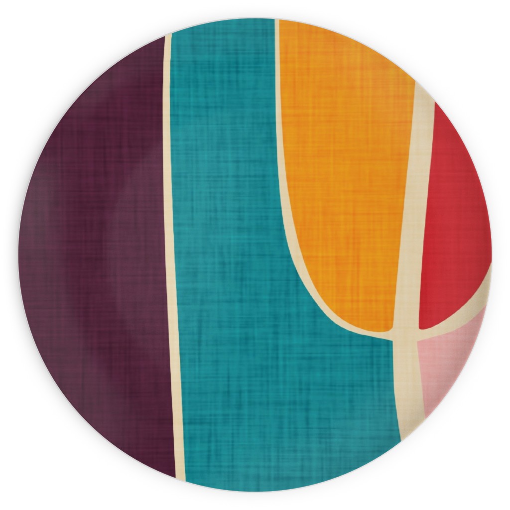 Mid Century Mod Retro Waves - Multi Plates, 10x10, Multicolor