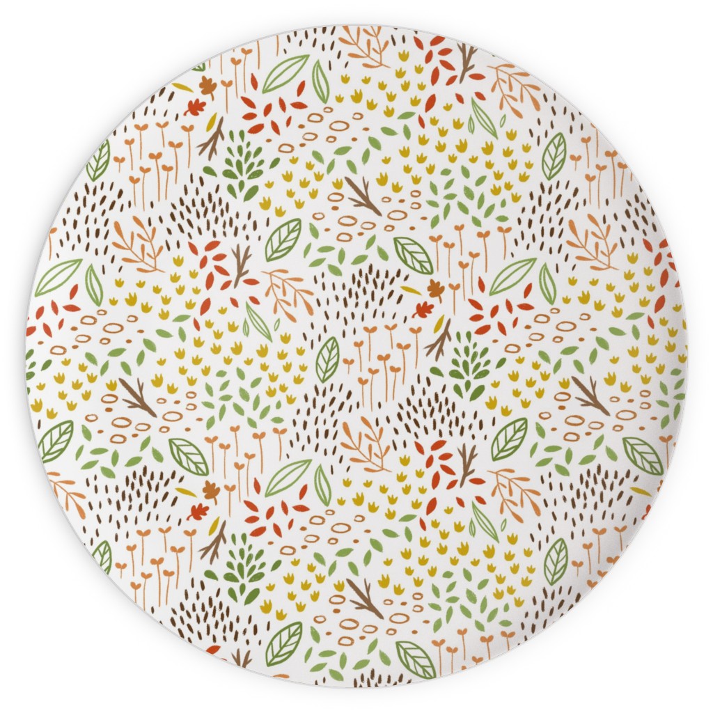 Tiny Leaves - Multi Plates, 10x10, Multicolor