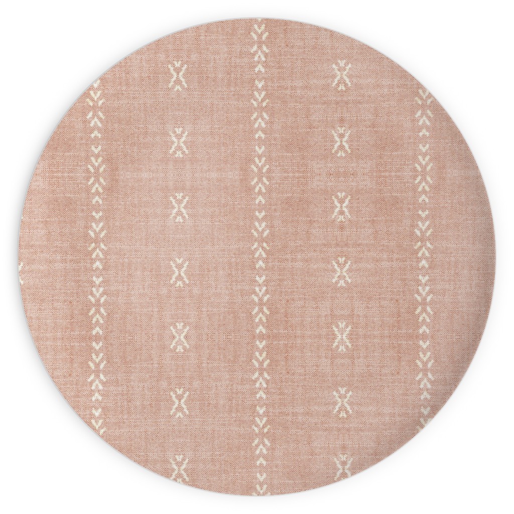 Playa Tribal Stripe - Pink Plates, 10x10, Pink