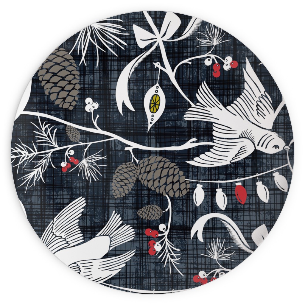 Merry Forest Plates, 10x10, Black, Golden