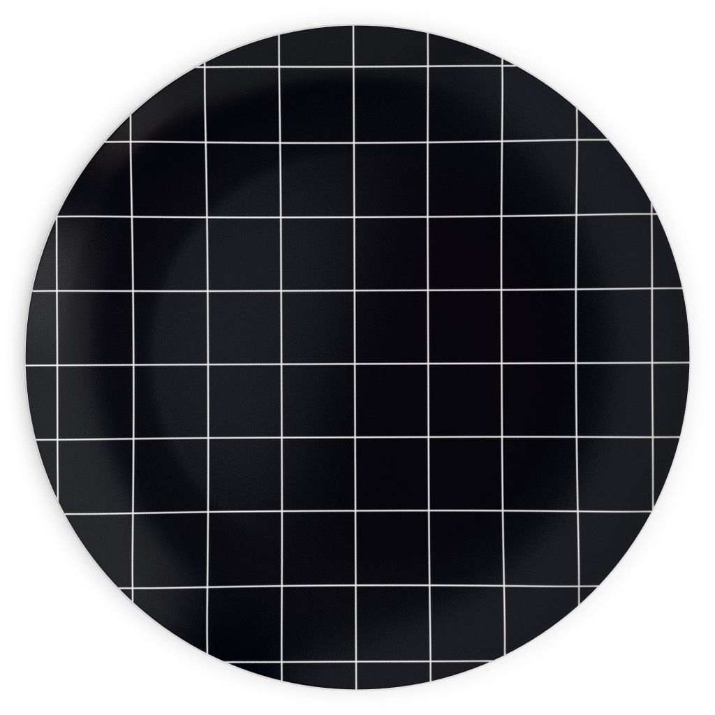 Grid - Black Ad White Plates, 10x10, Black
