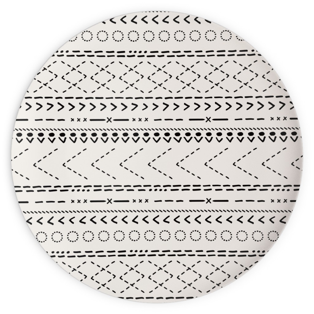 Minimal Mudcloth Bohemian - Light Plates, 10x10, Beige