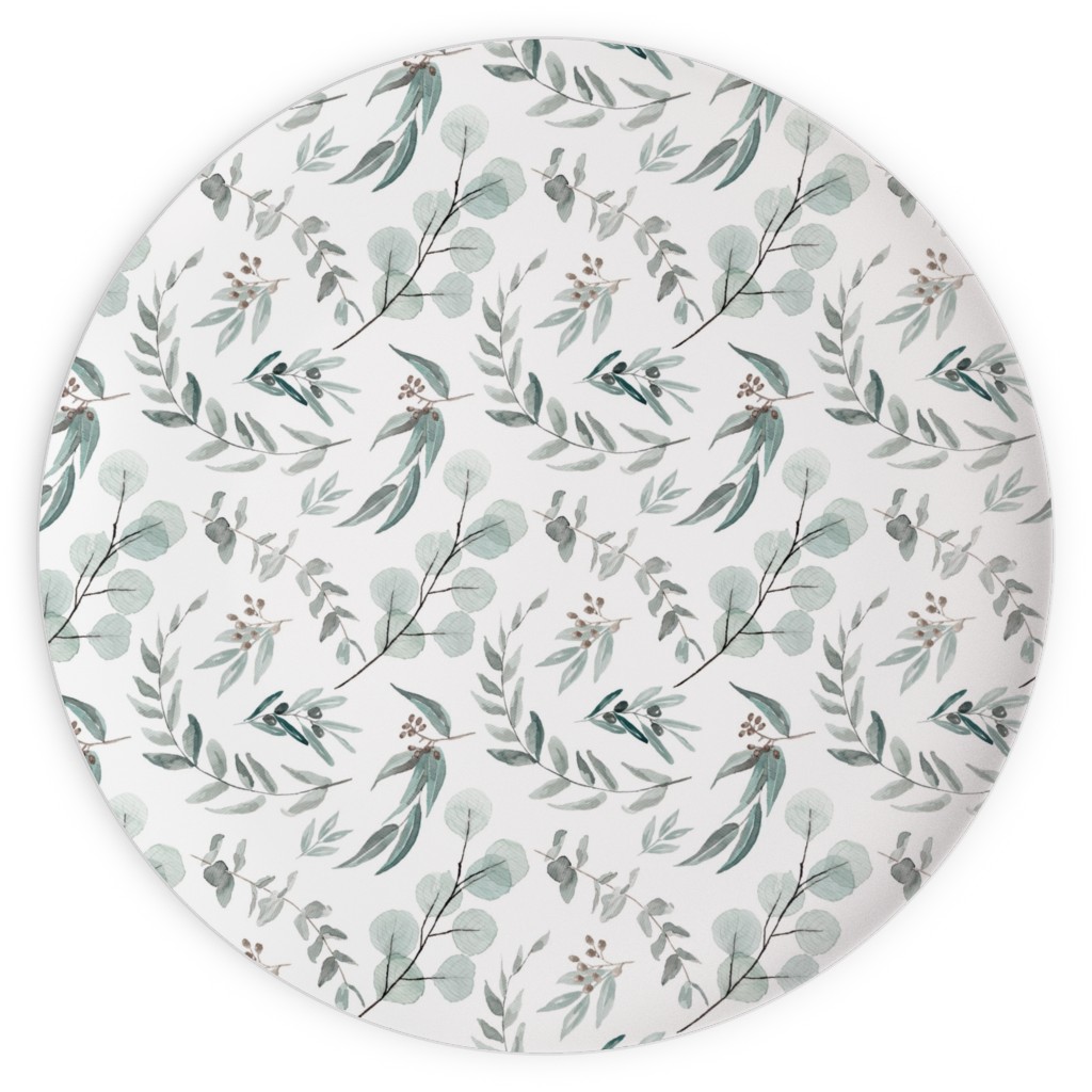 Eucalyptus Leaves - Australiana Botanical Plates, 10x10, Green, Classic Green
