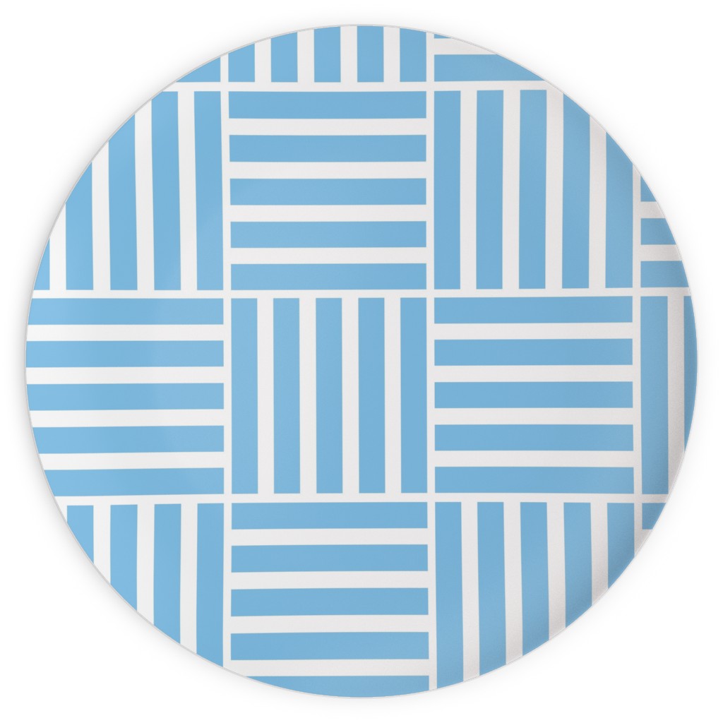 South Beach Stripe - Neptune Plates, 10x10, Blue