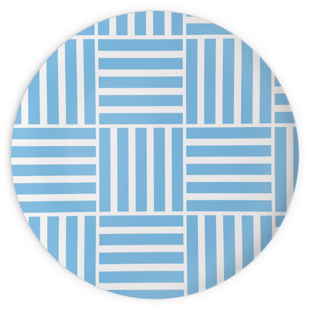 South Beach Stripe - Neptune Plates, 10x10, Blue
