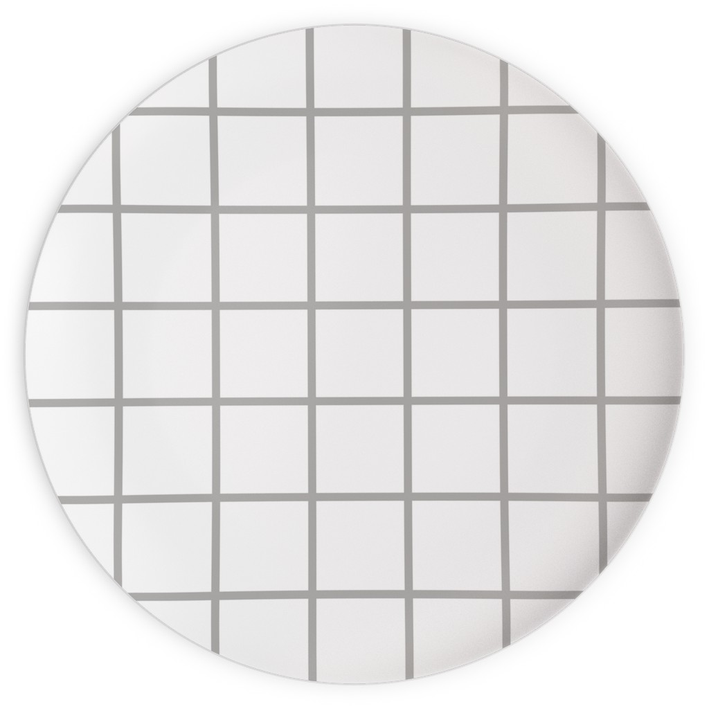 Window Pane Plates, 10x10, Gray, Smoke