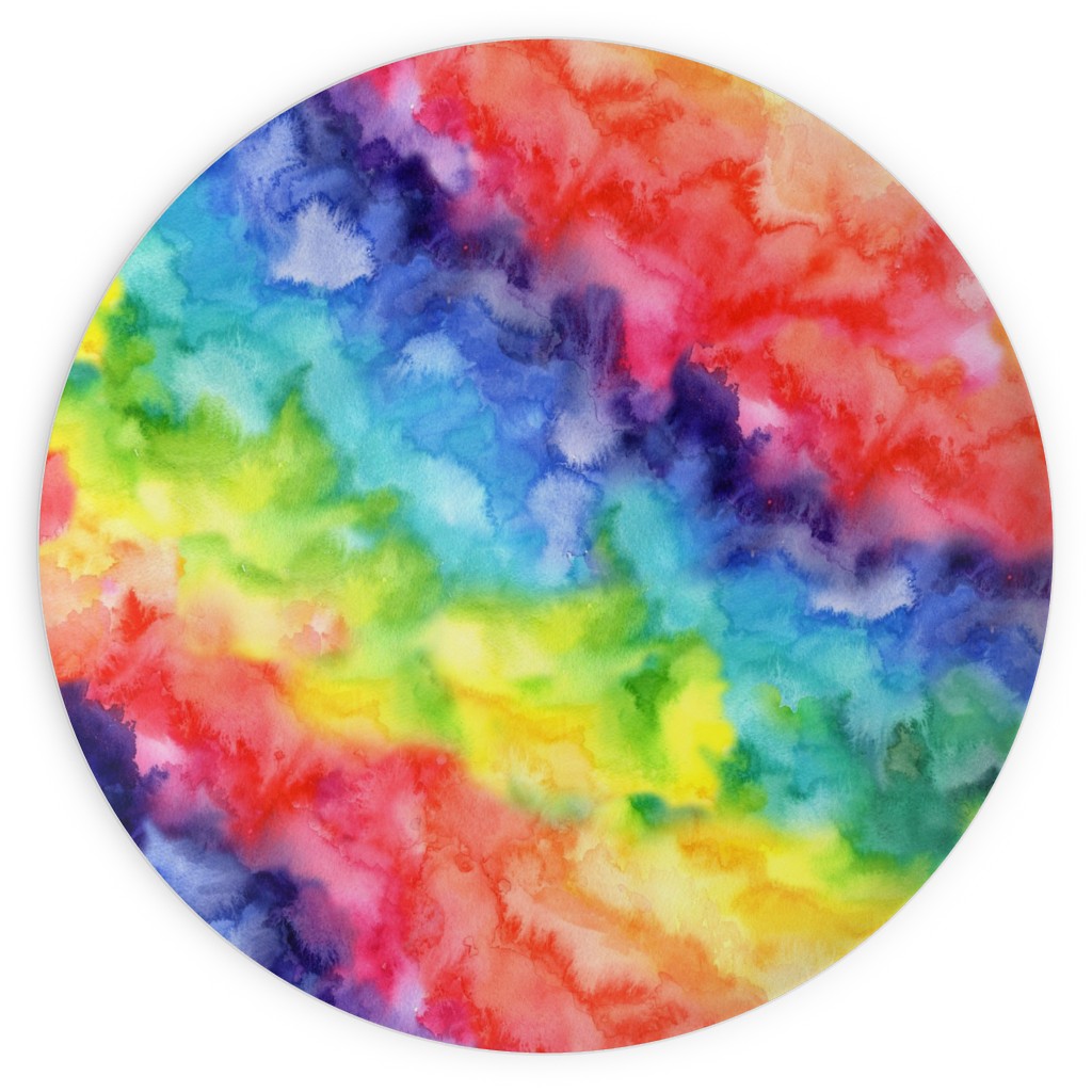 Rainbow Watercolor Wash Plates, 10x10, Multicolor