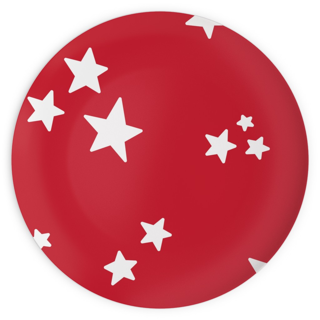 Stars Plates, 10x10, Red