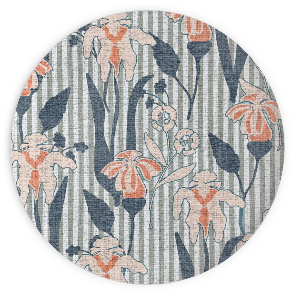 Farmhouse Floral Iris Plates, 10x10, Blue, True Blue