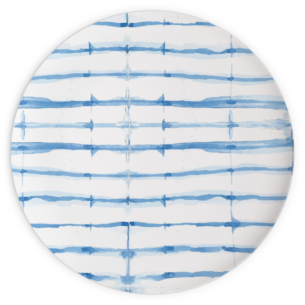 Shibori - Blue Plates, 10x10, Blue