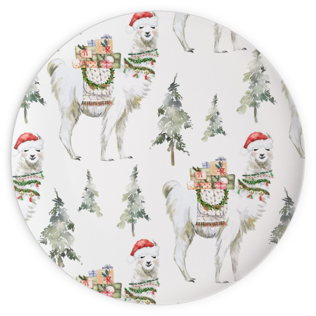 Winter Christmas Llama - Multi Plates, 10x10, Multicolor