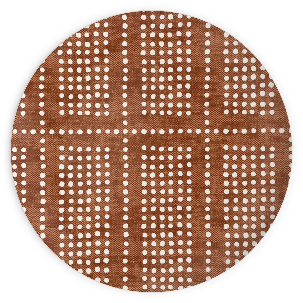 Dotty Boho Geometric - Ginger Plates, 10x10, Orange