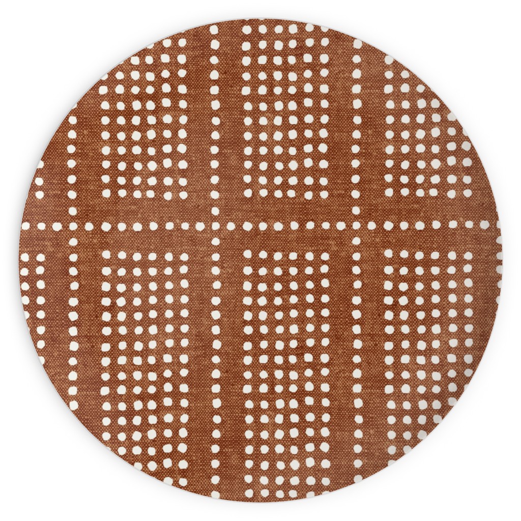 Dotty Boho Geometric - Ginger Plates, 10x10, Orange