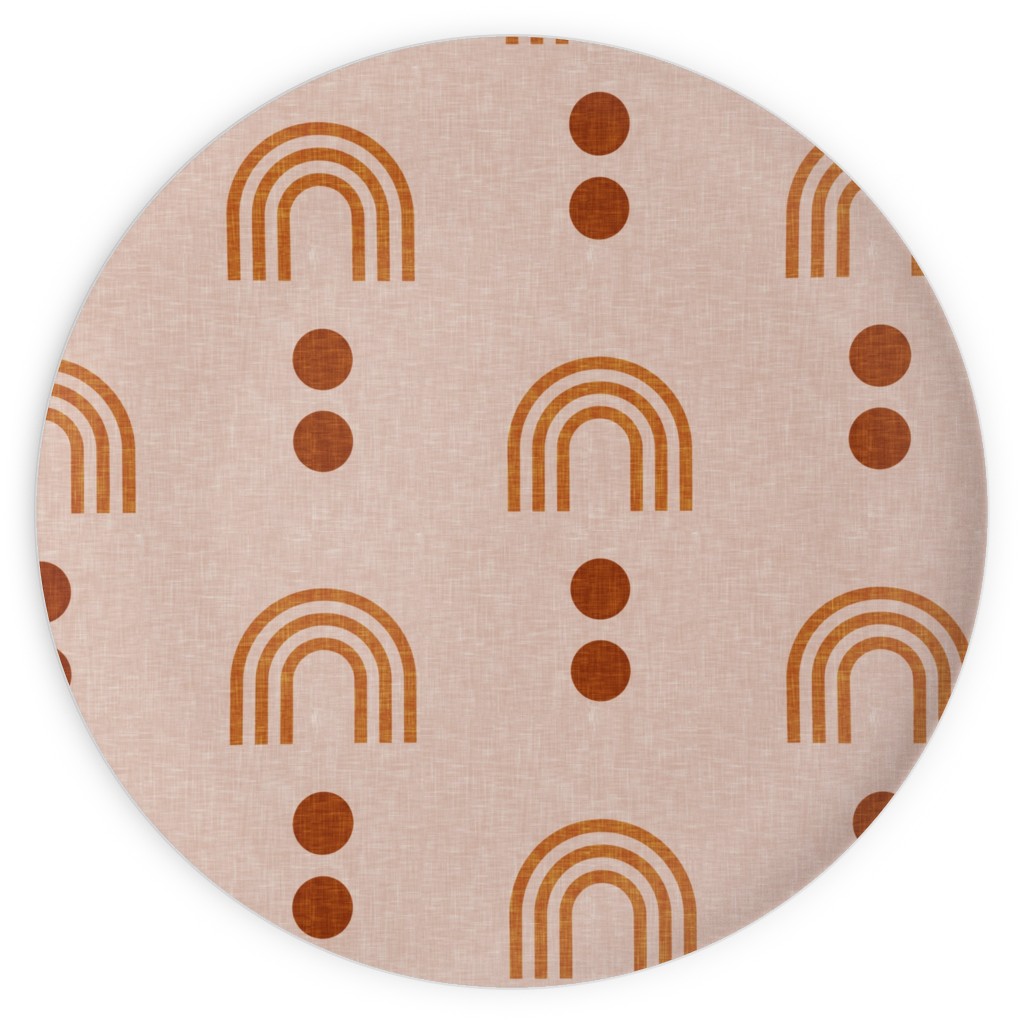 Aria Geometric Rainbow Plates, 10x10, Pink, Wheat