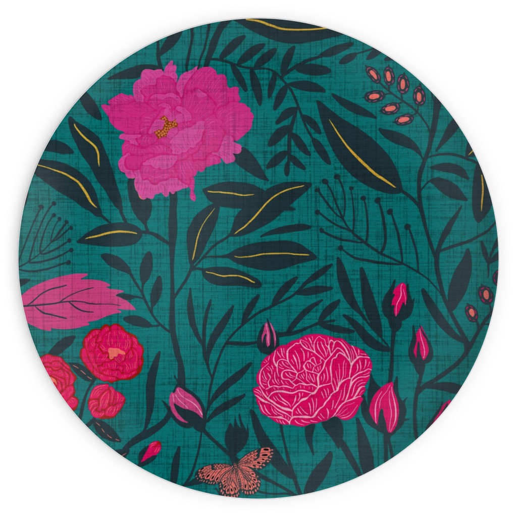 Modern Chintz Plates, 10x10, Green, Classic Green