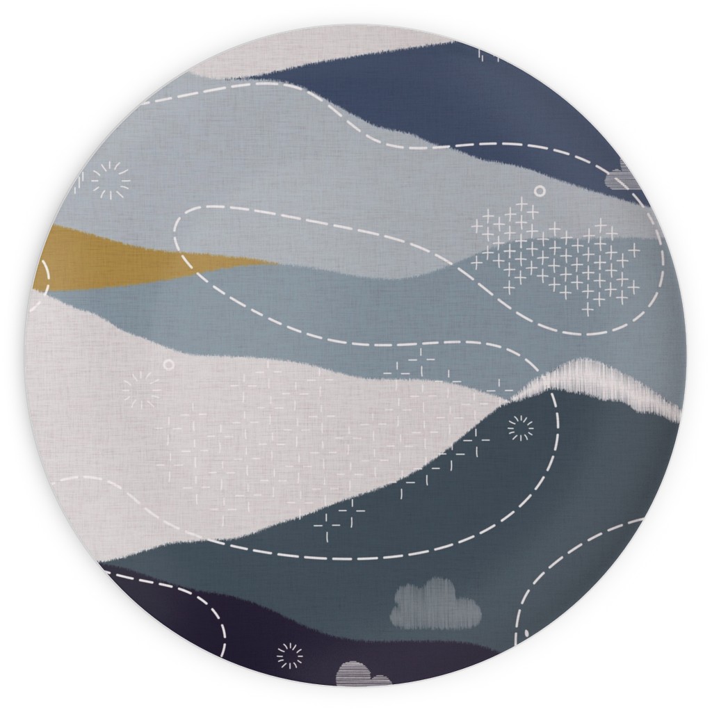 Ever Blue Mountains Plates, 10x10, Blue, True Blue