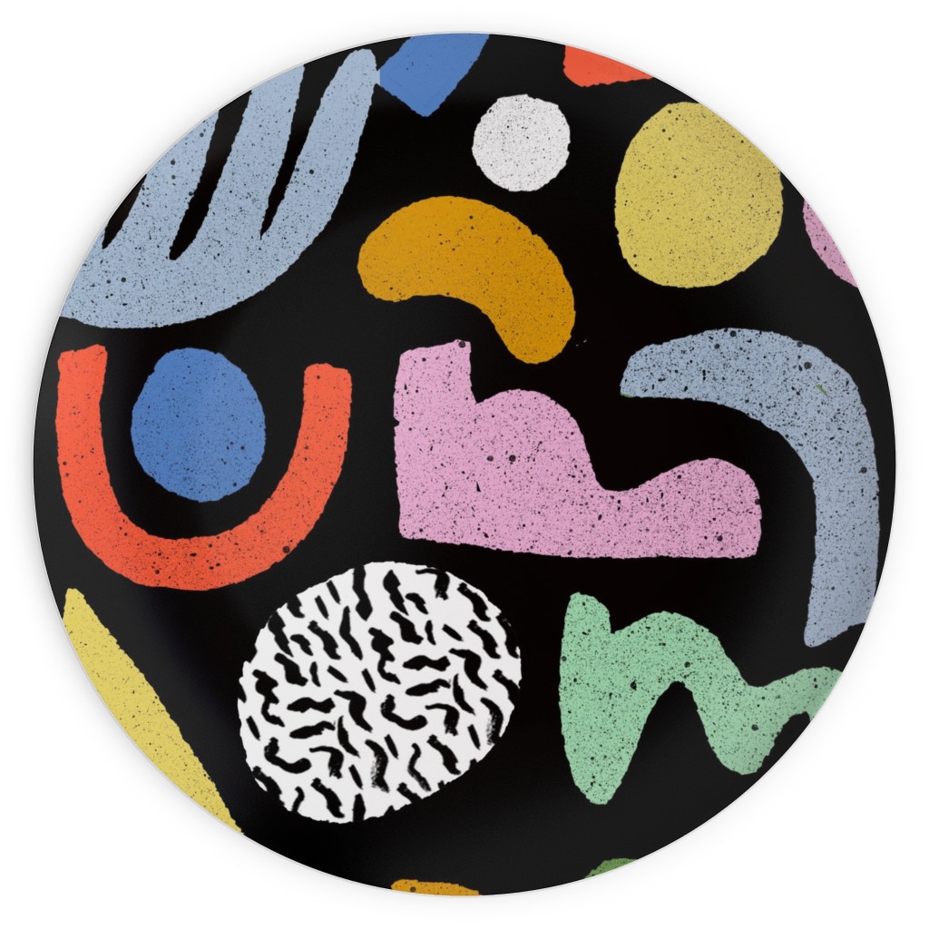 Happy Blocks Plates, 10x10, Multicolor, Black