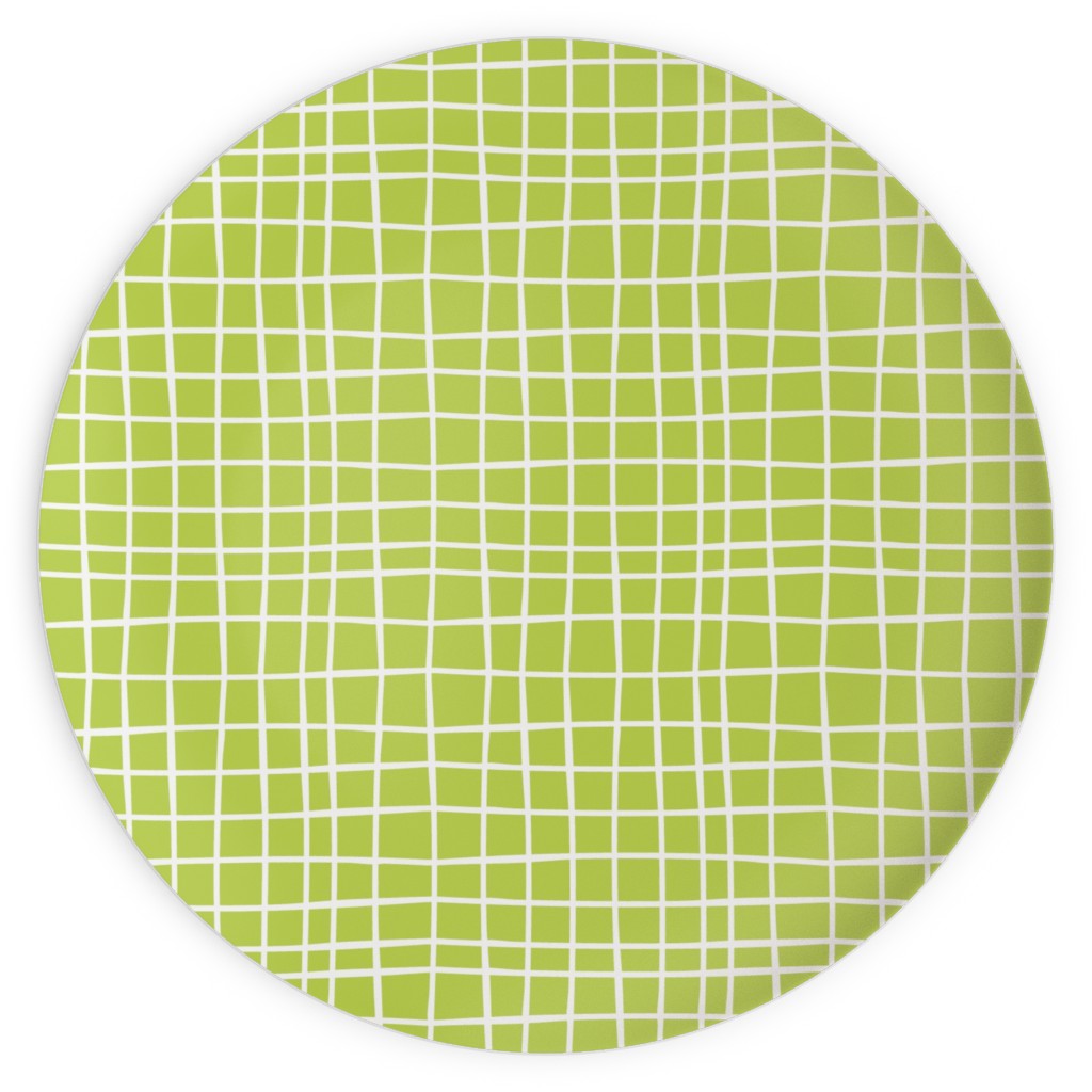 Wavy Grid Plates, 10x10, Green