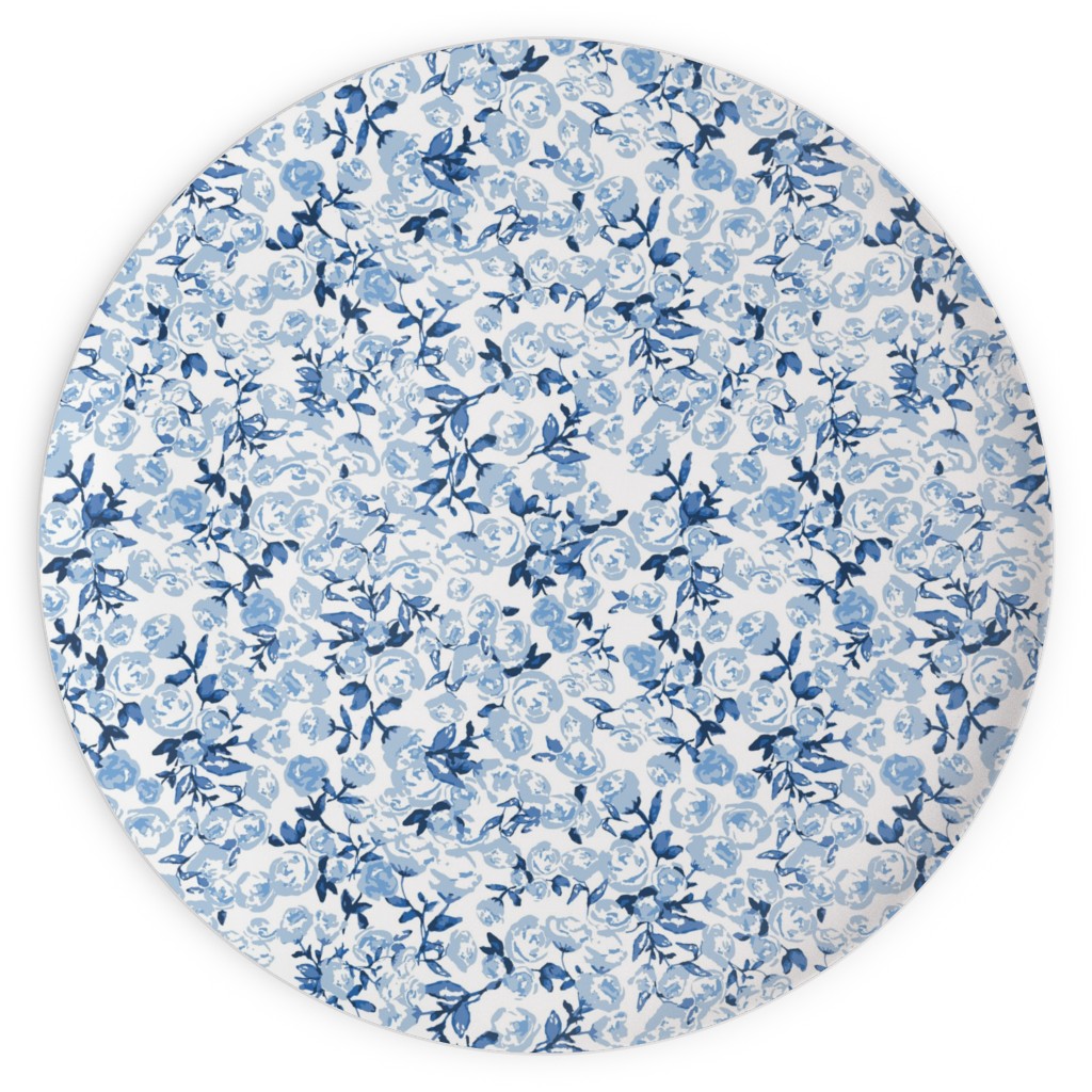 a Thousand Roses - Blue Plates, 10x10, Blue