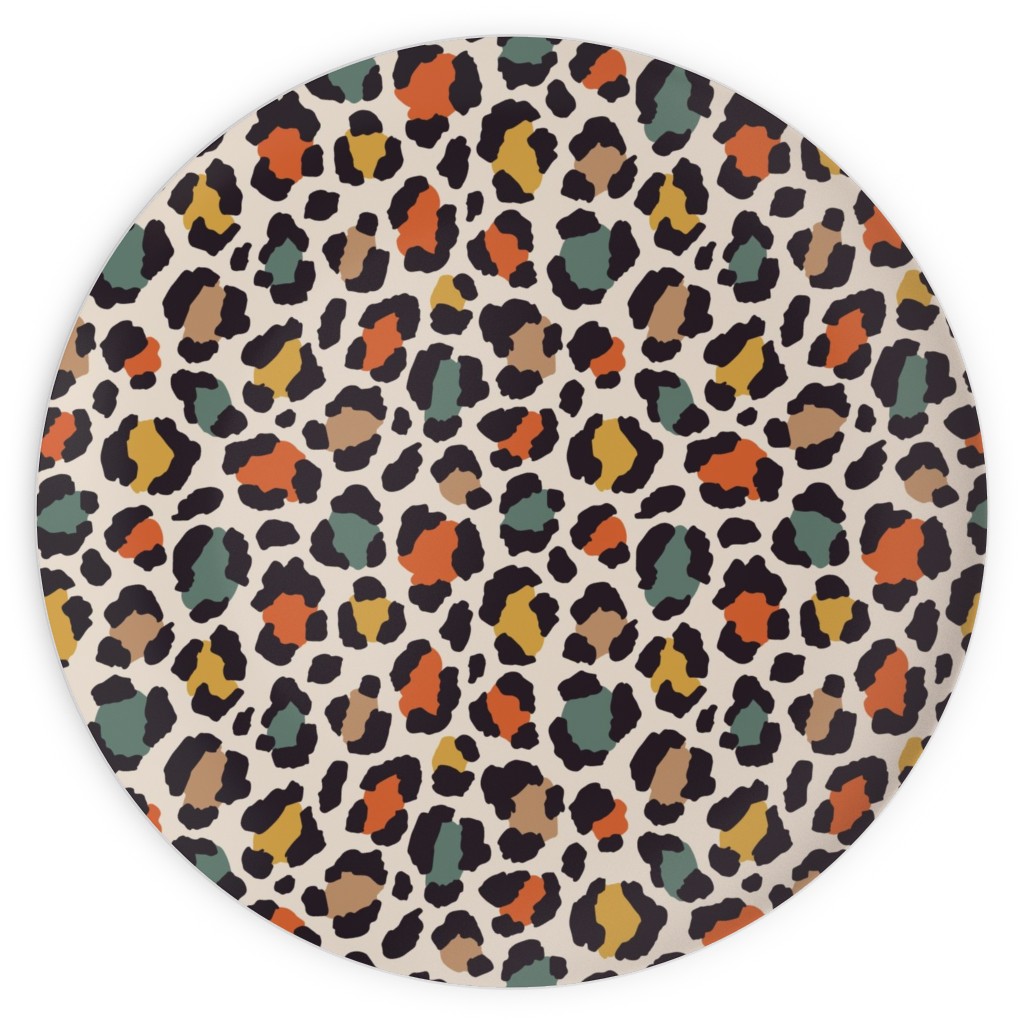 Colored Leopard Print - Mulit Plates, 10x10, Multicolor