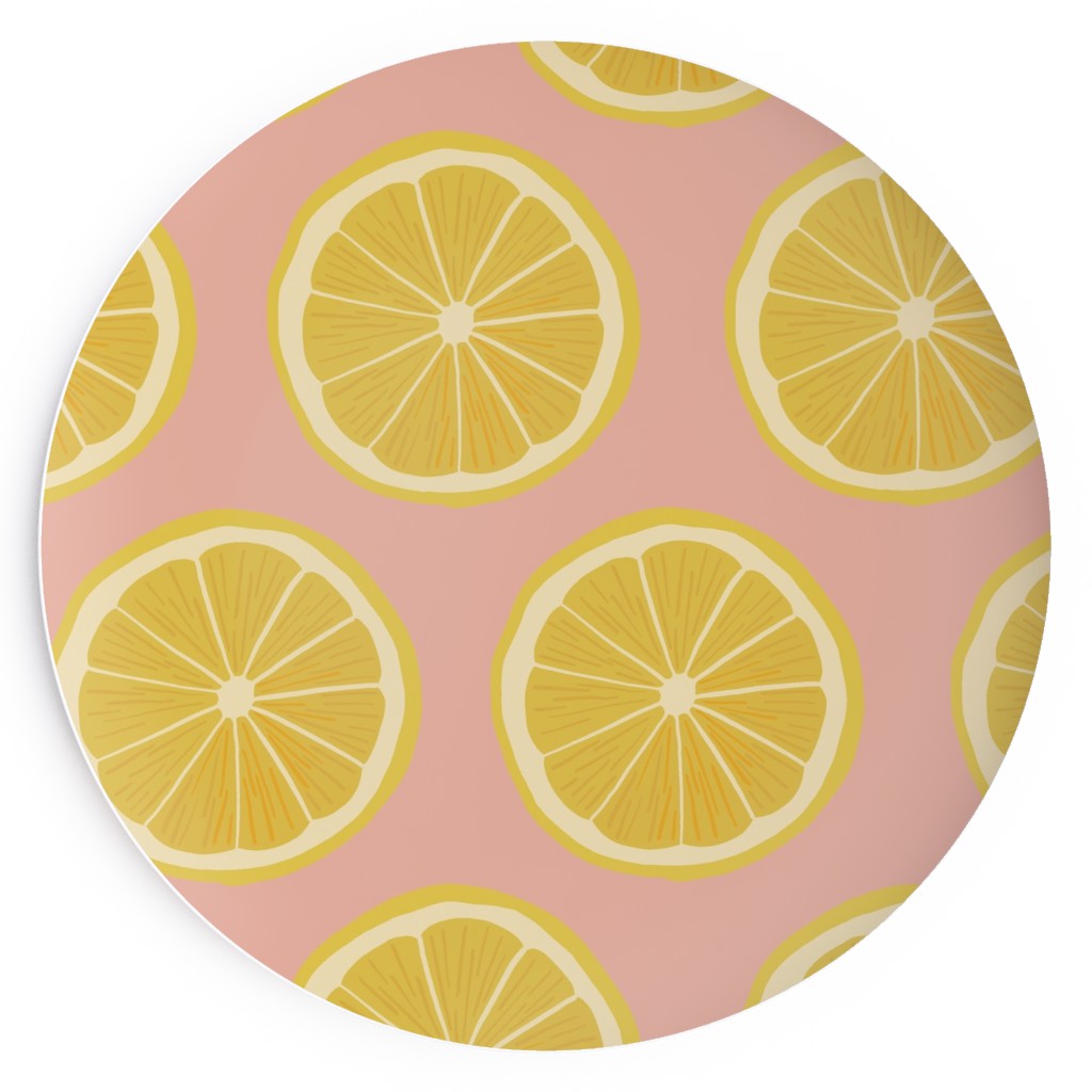 Lemon - Pink Salad Plate, Pink