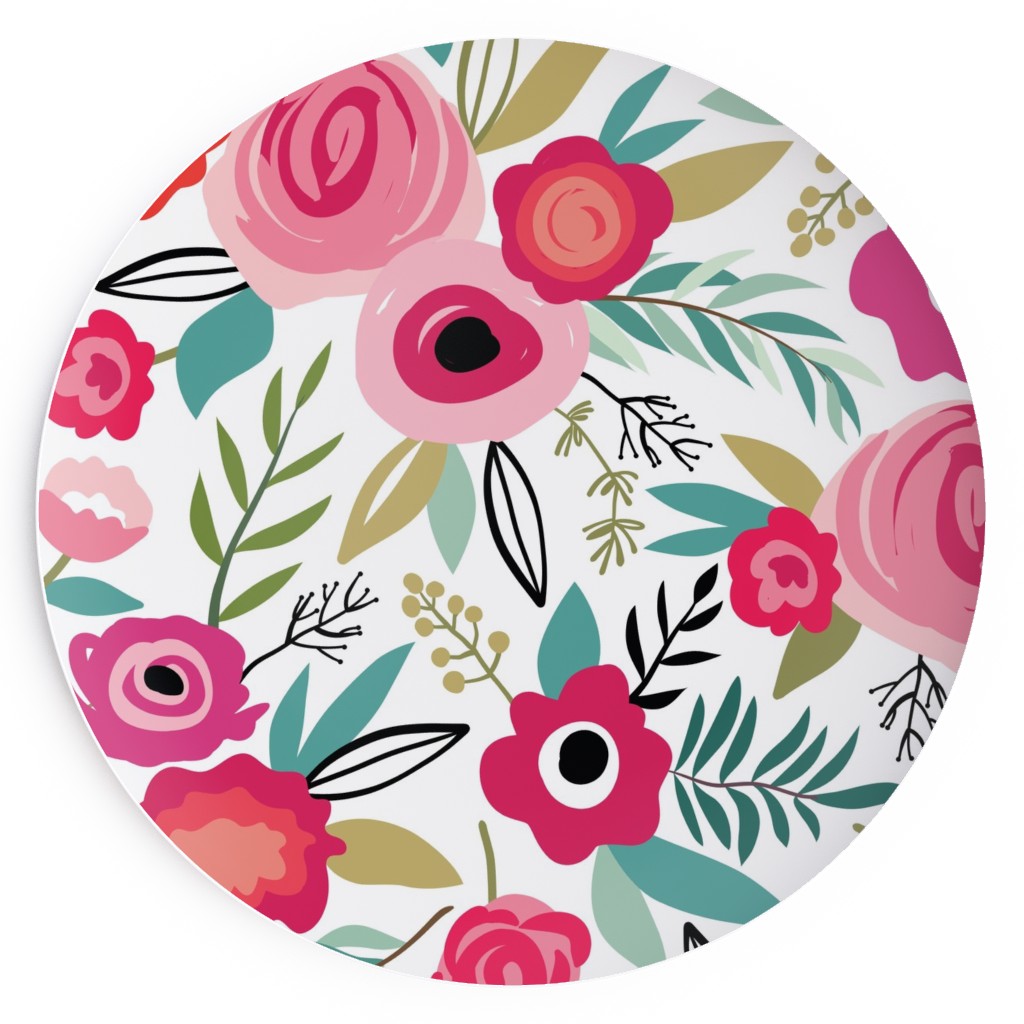Maypole Floral - Multi Salad Plate, Pink