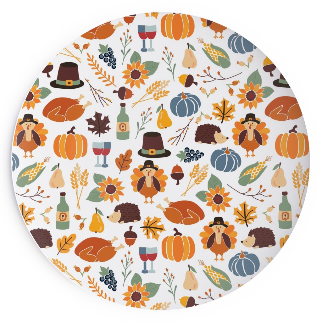Thanksgiving Table Salad Plate, Multicolor