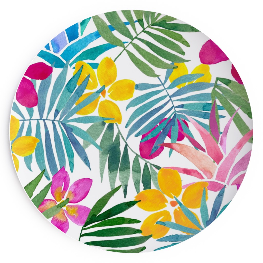 Watercolor Tropical Vibes - Multi Salad Plate, Multicolor
