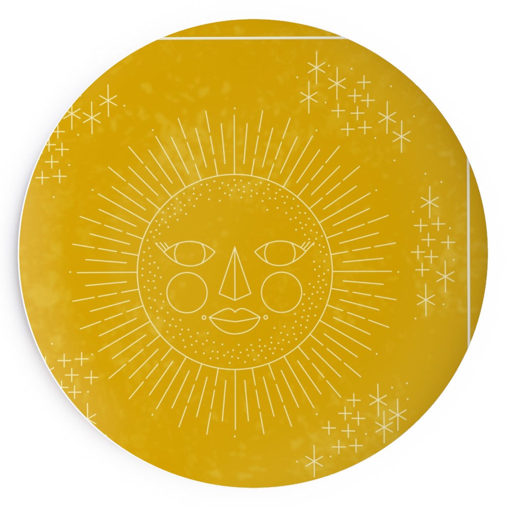 Celestial Sun Salad Plate, Yellow