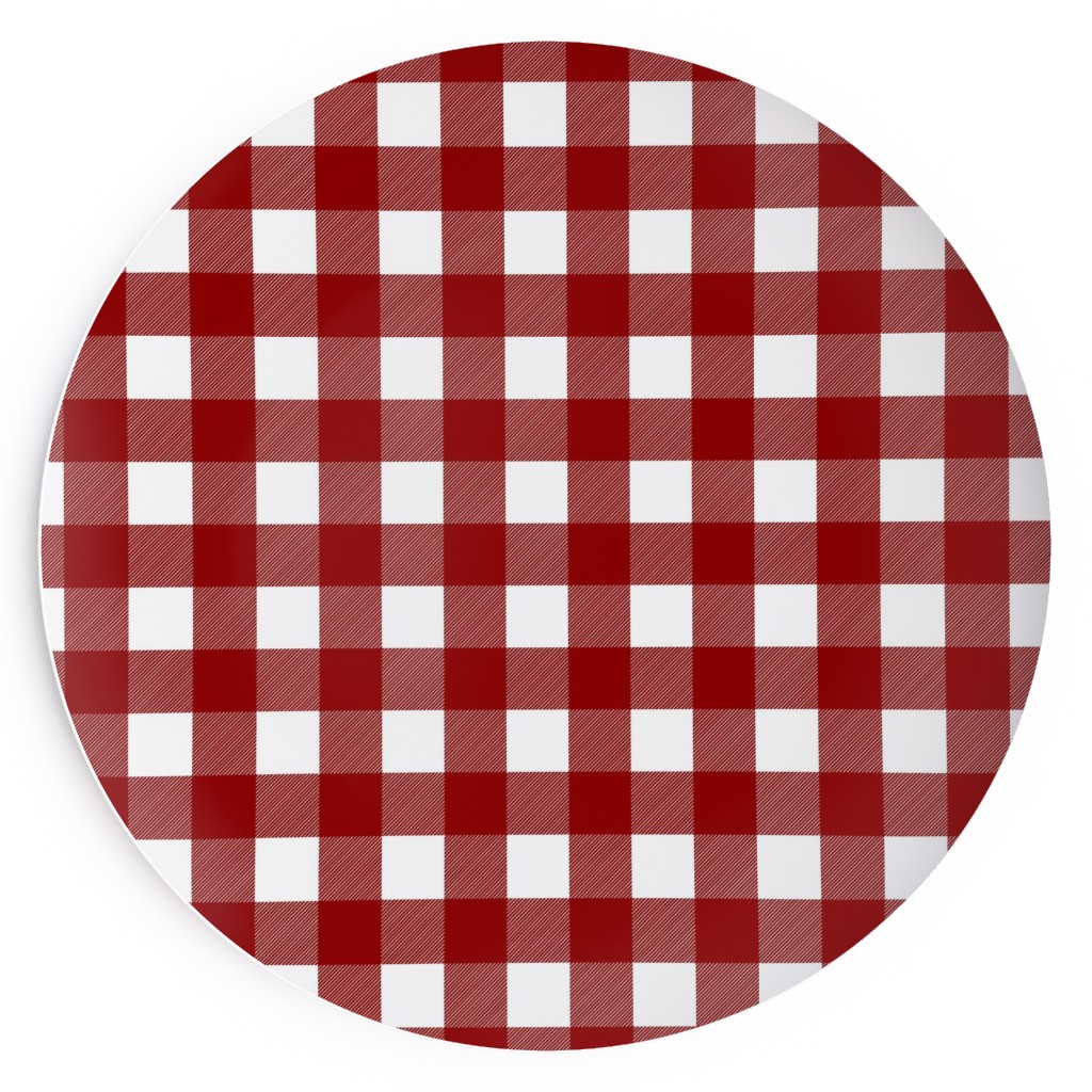 Traditional Red Buffalo Plaid Salad Plate, Red