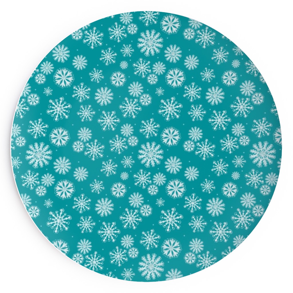 Let It Snow Snowflakes - Blue Salad Plate, Blue
