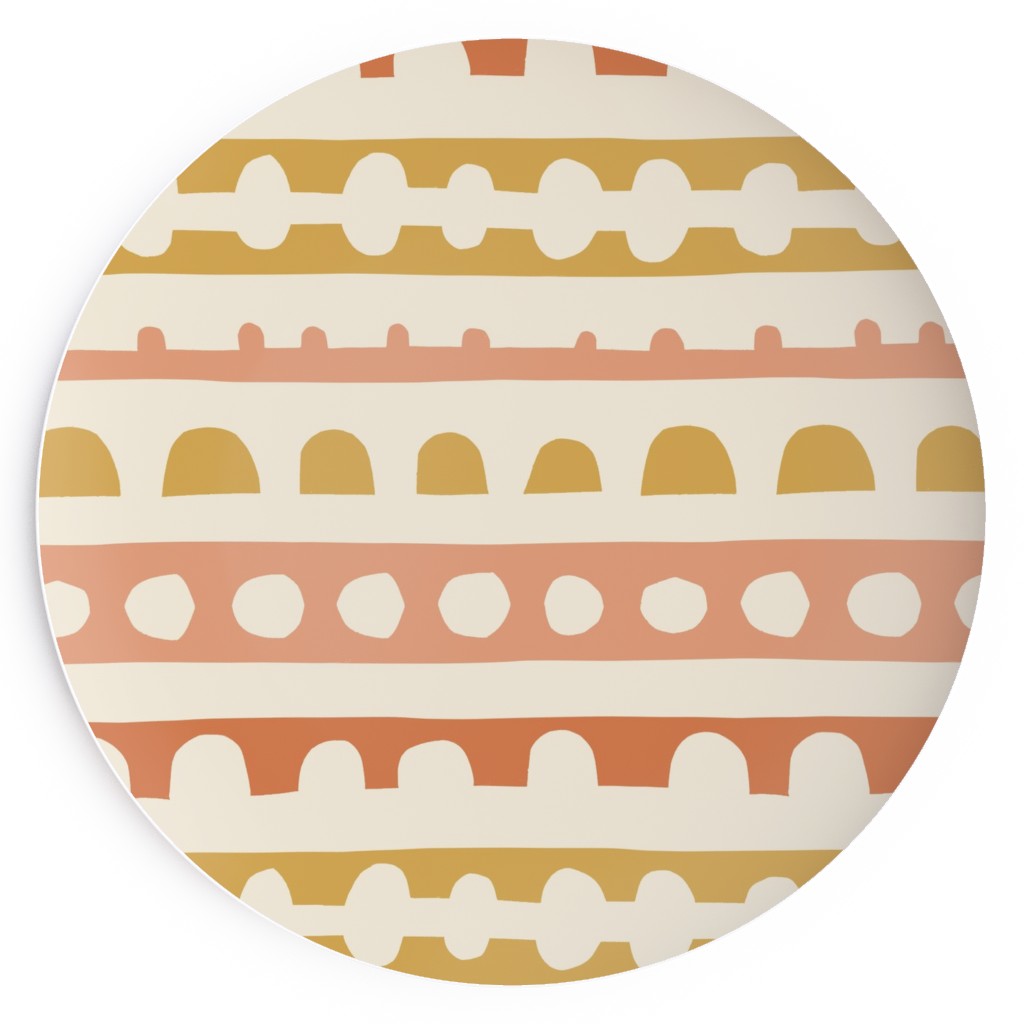 Wonky Papercut Stripes - Multi Salad Plate, Multicolor