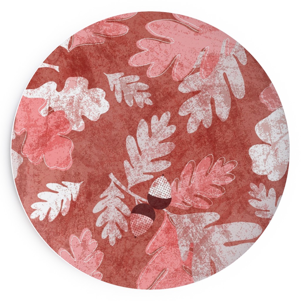 Oak Forest - Red Salad Plate, Red