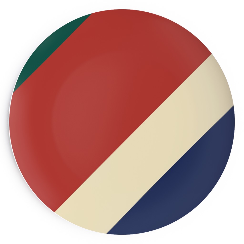 Camping Stripe Diagonal - Multi Salad Plate, Multicolor