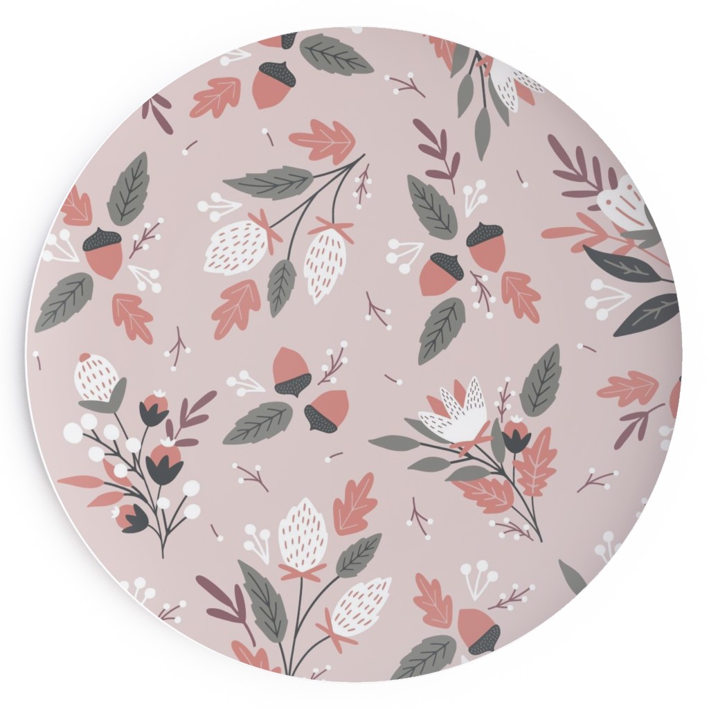Fall Foliage - Pink Salad Plate, Pink