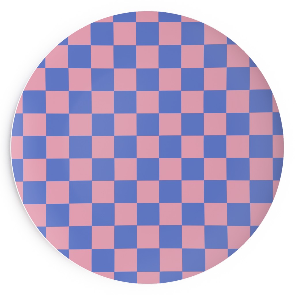 Fun Checkers - Pink and Purple Salad Plate, Pink