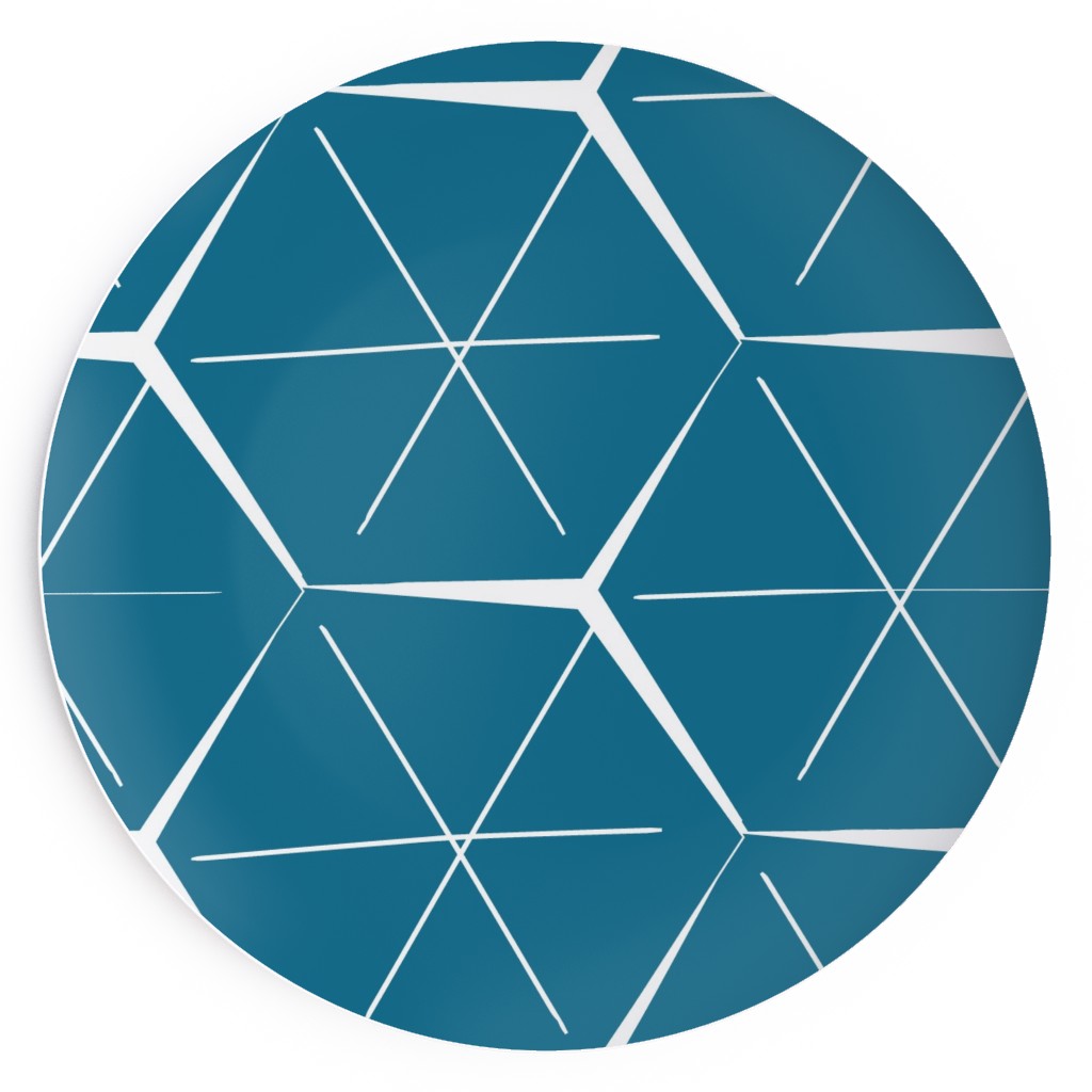 Hexagons - Blue Salad Plate, Blue