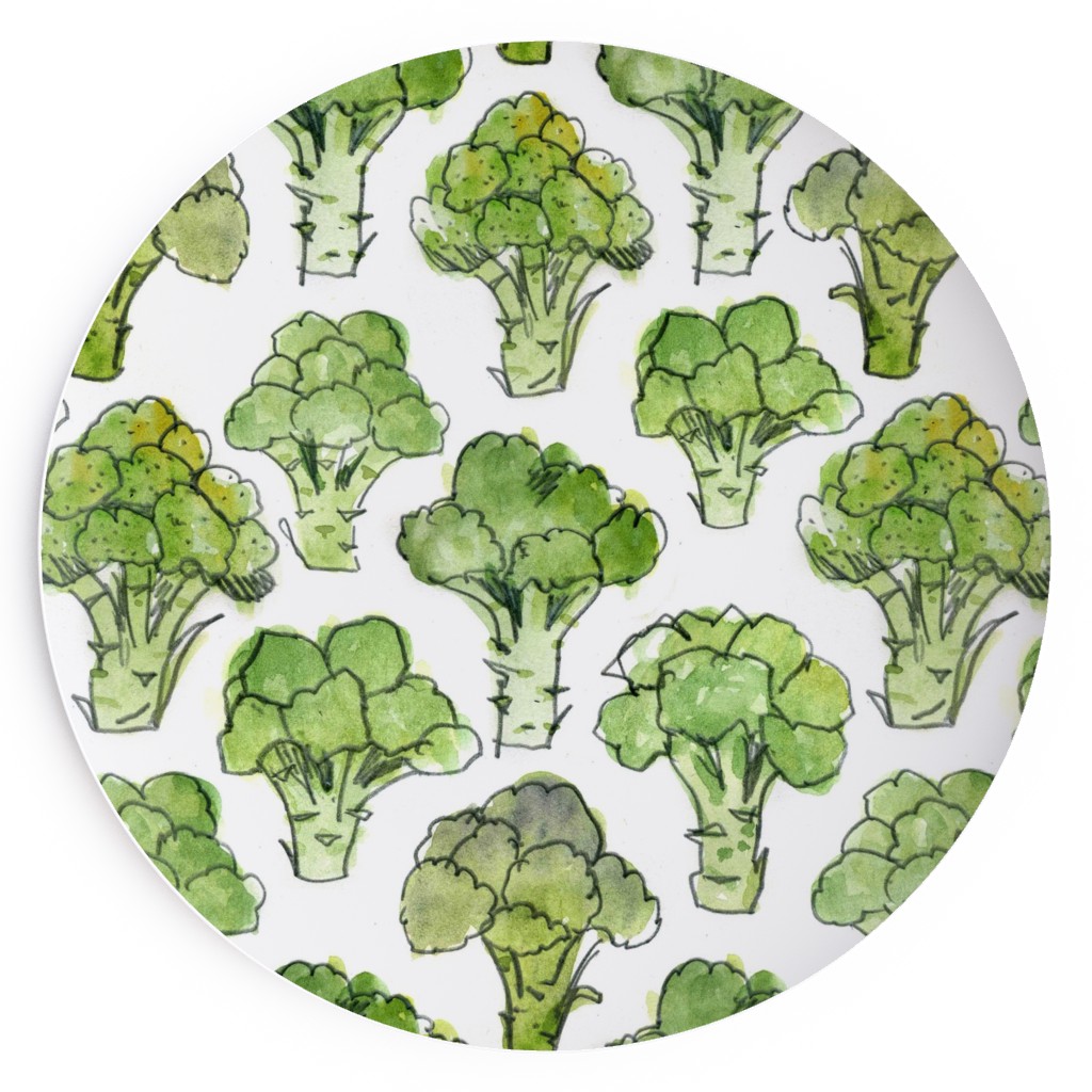 Broccoli - Green Salad Plate, Green