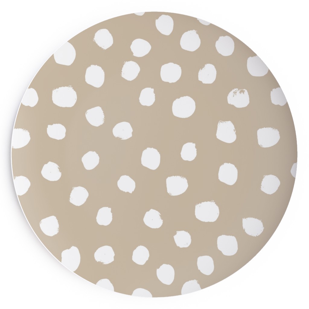 Soft Painted Dots Salad Plate, Beige