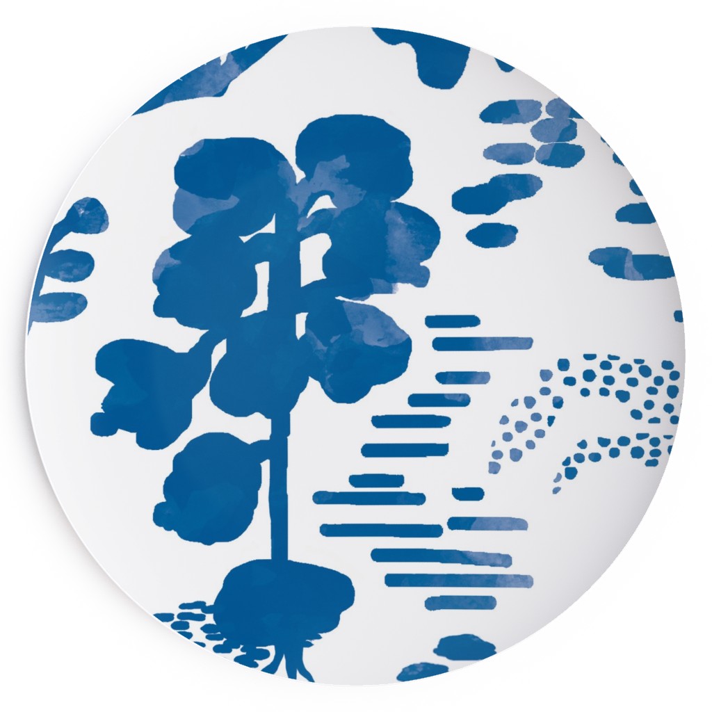Blue and White Garden Salad Plate, Blue
