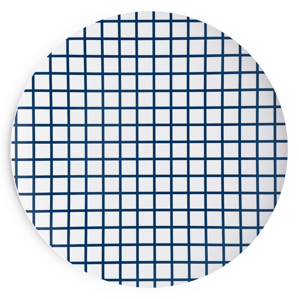 Grid - Navy and White Salad Plate, Blue