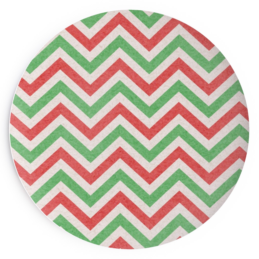 Mottled Holiday Zigzags Salad Plate, Multicolor