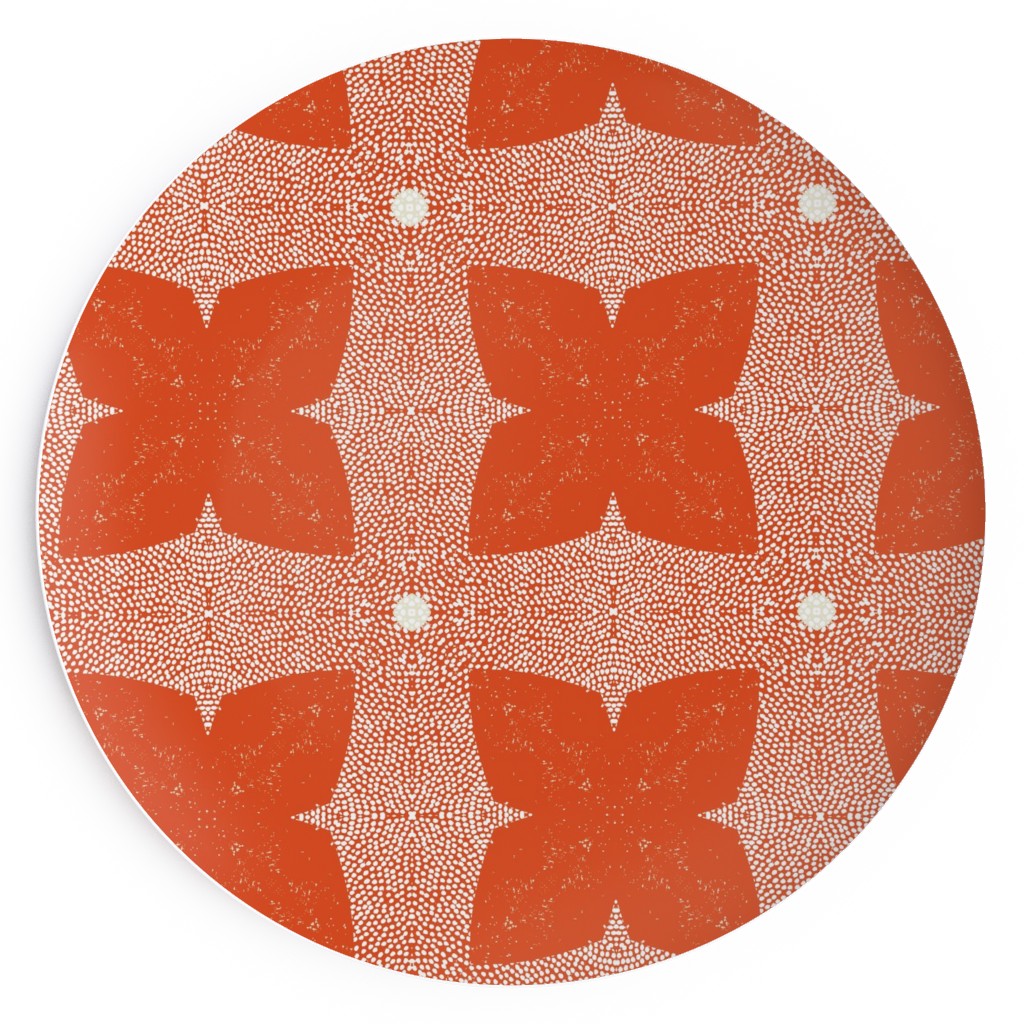 Red Geo Garden - Red Salad Plate, Red