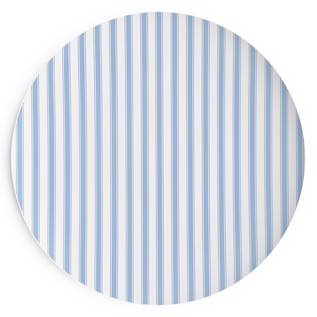 Cedar Lake Cottage Ticking Stripe - Blue Salad Plate, Blue