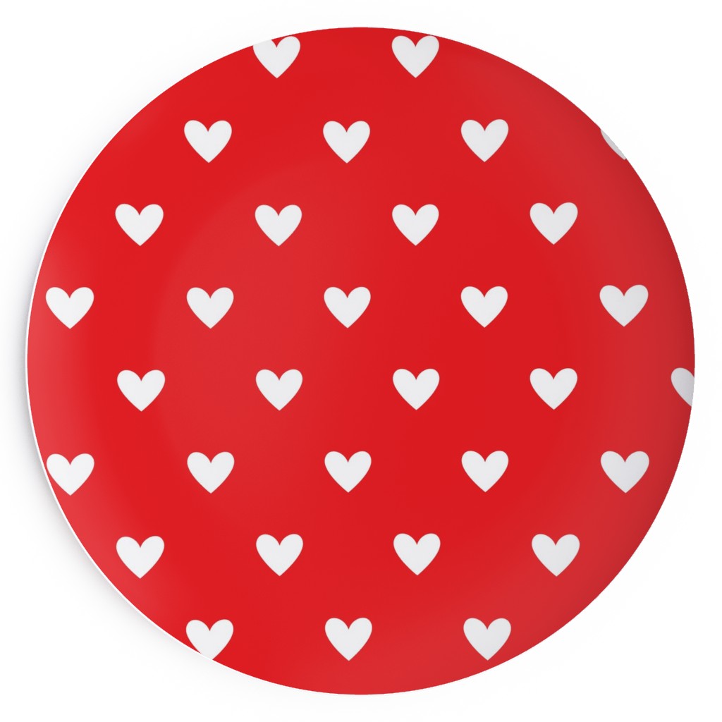 Love Hearts - Red Salad Plate, Red