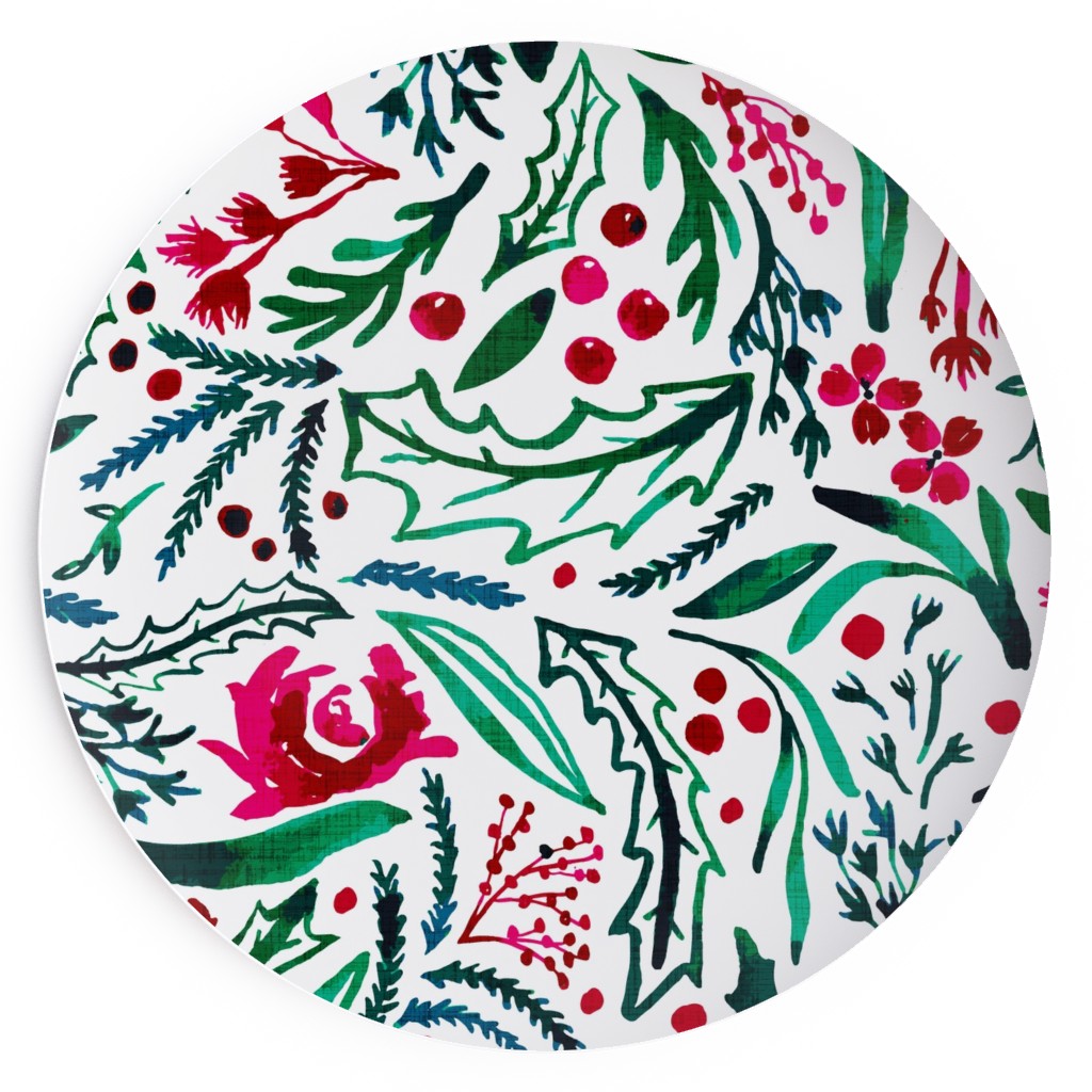 Noel Collection - Loose Floral Salad Plate, Multicolor