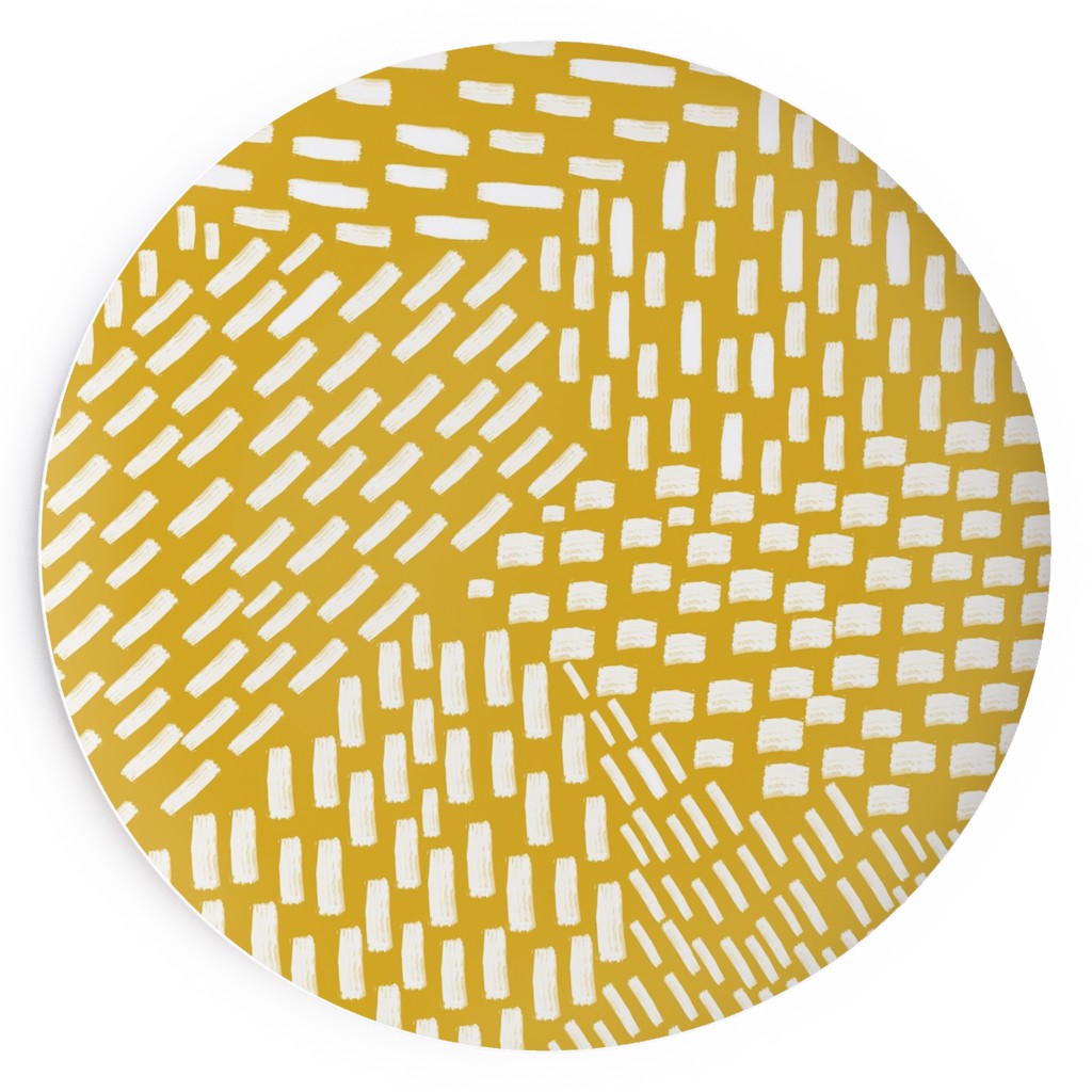 Abstract Brushstrokes Salad Plate, Yellow